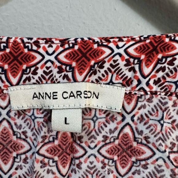 Brick Anne Carson Patterned Blouse Size L EUC - Picture 6 of 6